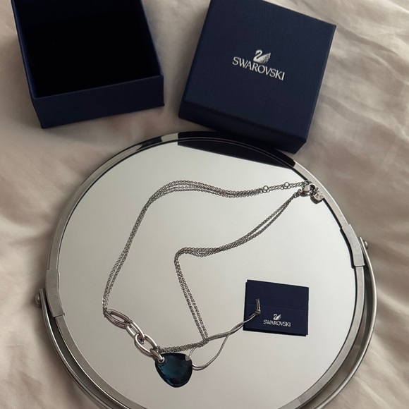 Swarovski Silver Necklace with Deep Blue Pendant - Picture 1 of 4